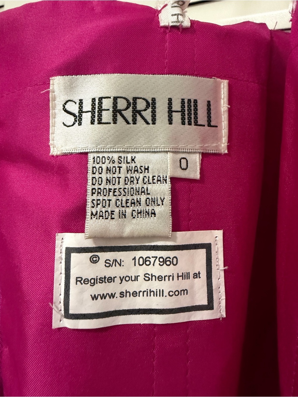Sherri Hill Fuchsia Strapless Sequin High-Low Gown - Picture 9 of 9